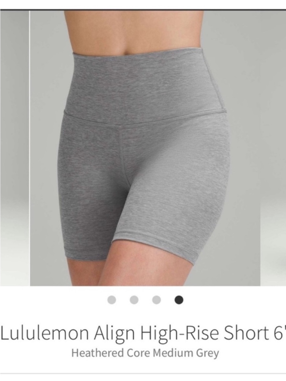 NWT Lululemon Align High Rise Shorts 6” Heathered Core Medium Grey Sz 2